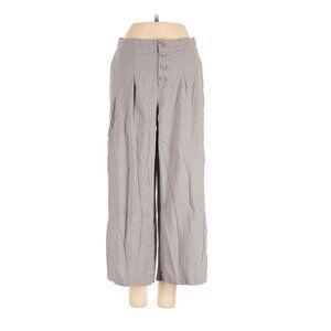 Sincerely Jules Wide Leg high rise blue button accent linen blend pant